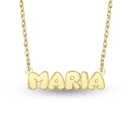 Uppercase Bubble Letter Name Necklace (1 Line)