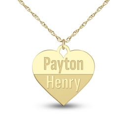 Engravable Couple's Name Heart Pendant (2 Lines)