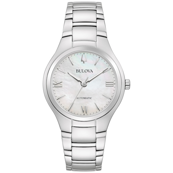 Ladies' Bulova Classic Automatic Watch with White Mother-of-Pearl Dial (Model: 96L301)