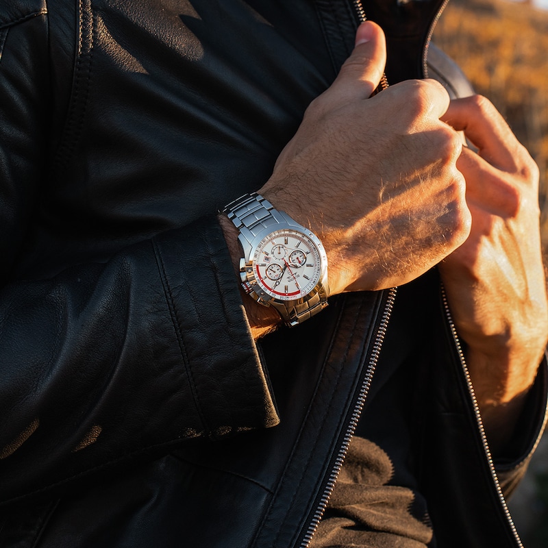 Main Image 4 of Men's Bulova Marine Star Chronograph Watch with Silver-Tone Dial (Model: 96B383)