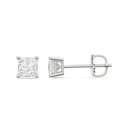 3/4 CT. T.W. Princess-Cut Certified Lab-Grown Diamond Solitaire Stud Earrings in 14K White Gold (F/VS2)