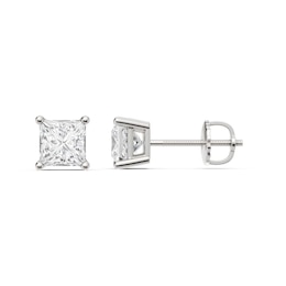 2 CT. T.W. Princess-Cut Certified Lab-Grown Diamond Solitaire Stud Earrings in 14K White Gold (F/VS2)