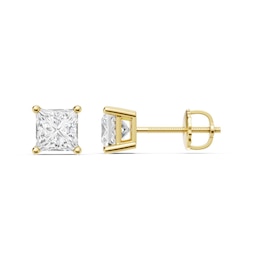 2 CT. T.W. Princess-Cut Certified Lab-Grown Diamond Solitaire Stud Earrings in 14K Gold (F/VS2)
