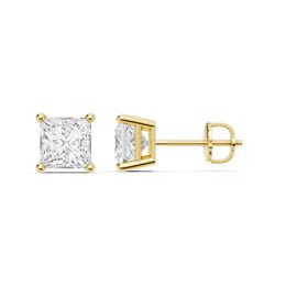 3 CT. T.W. Princess-Cut Certified Lab-Grown Diamond Solitaire Stud Earrings in 14K Gold (F/VS2)