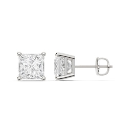 4 CT. T.W. Princess-Cut Certified Lab-Grown Diamond Solitaire Stud Earrings in 14K White Gold (F/VS2)