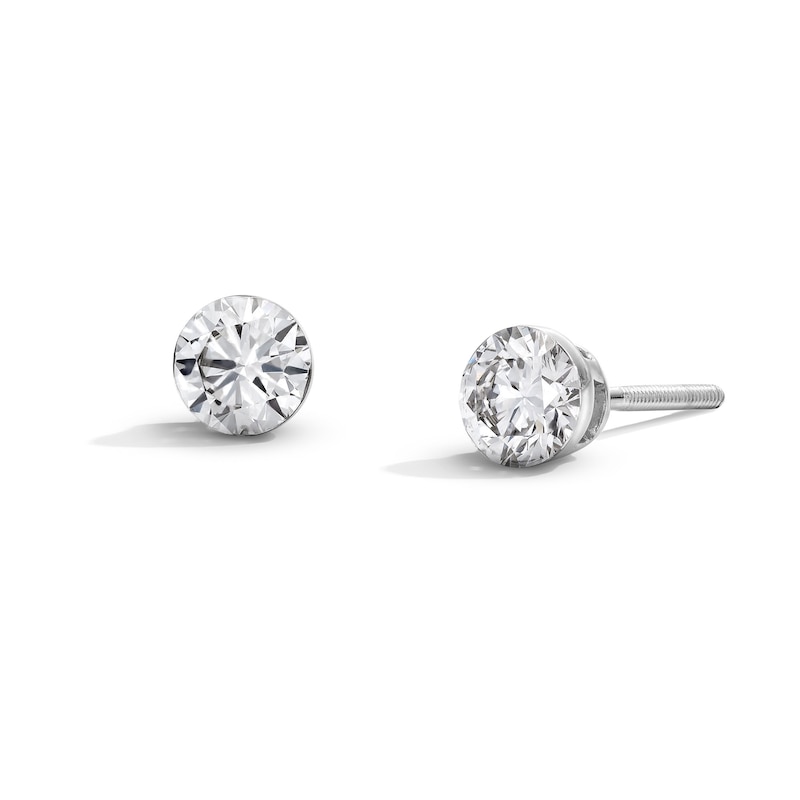 Main Image 1 of 1 CT. T.W. Certified Lab-Grown Diamond Solitaire Stud Earrings in 10K White Gold (F/VS2)