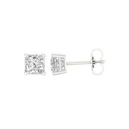1-1/2 CT. T.W. Princess-Cut Certified Lab-Grown Diamond Solitaire Stud Earrings in 14K White Gold (F/VS2)