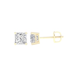 1-1/2 CT. T.W. Princess-Cut Certified Lab-Grown Diamond Solitaire Stud Earrings in 14K Gold (F/VS2)