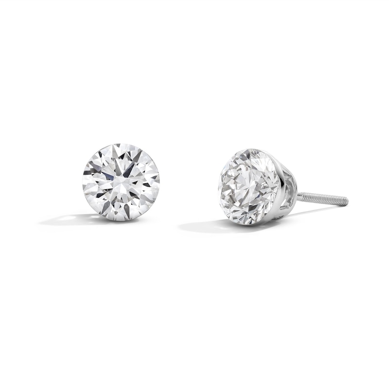 Main Image 1 of 3 CT. T.W. Certified Lab-Grown Diamond Solitaire Stud Earrings in 10K White Gold (F/VS2)