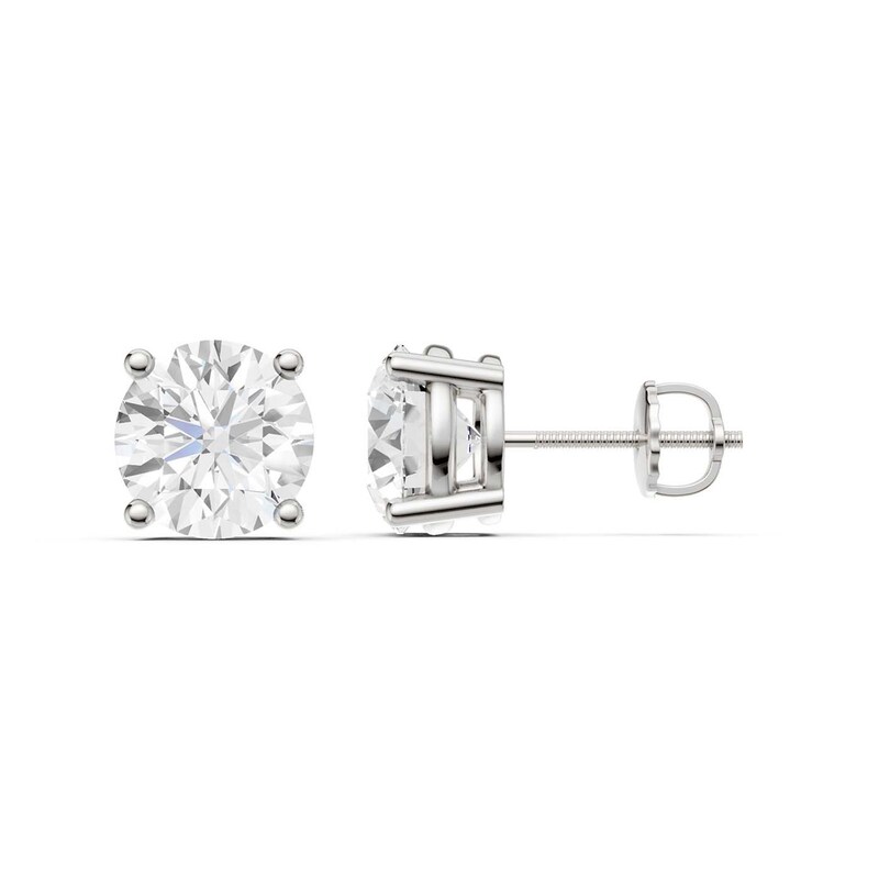 Main Image 1 of 5 CT. T.W. Certified Lab-Grown Diamond Solitaire Stud Earrings in 14K White Gold (F/VS2)