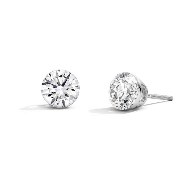 Main Image 1 of 4 CT. T.W. Certified Lab-Grown Diamond Solitaire Stud Earrings in 10K White Gold (F/VS2)