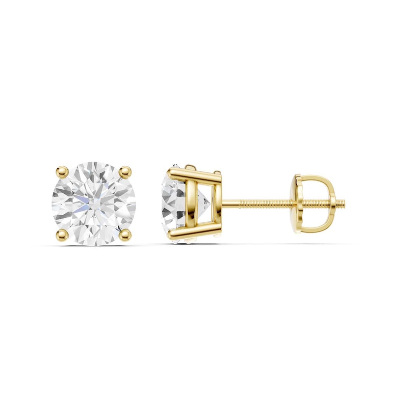 Main Image 1 of 3 CT. T.W. Certified Lab-Grown Diamond Solitaire Stud Earrings in 14K Gold (F/VS2)