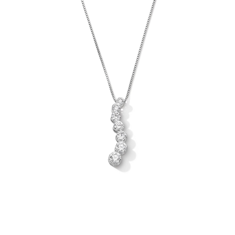 Main Image 1 of 1 CT. T.W. Lab-Grown Diamond Journey Pendant in 10K White Gold (F/VS2)