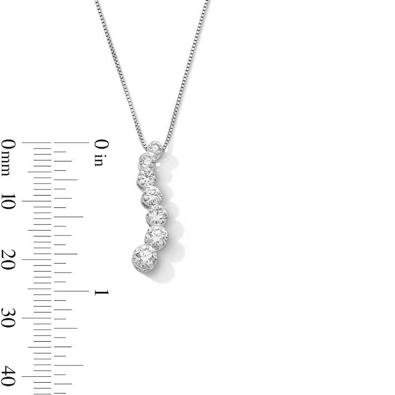 Main Image 4 of 1 CT. T.W. Lab-Grown Diamond Journey Pendant in 10K White Gold (F/VS2)