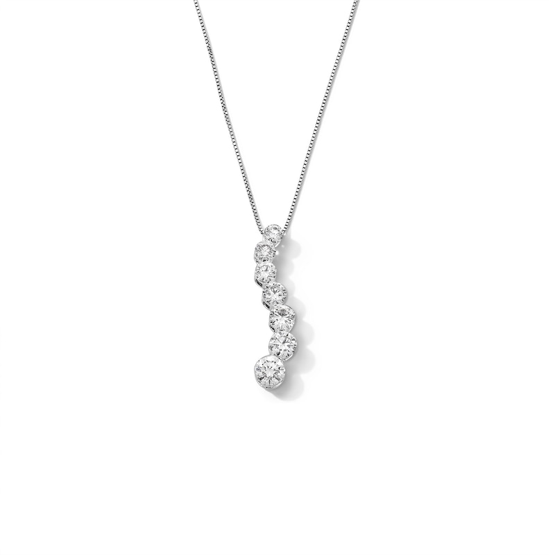Main Image 1 of 2 CT. T.W. Journey Certified Lab-Grown Diamond Curved Pendant in 10K White Gold (F/VS2)