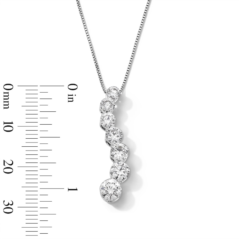Main Image 3 of 2 CT. T.W. Journey Certified Lab-Grown Diamond Curved Pendant in 10K White Gold (F/VS2)