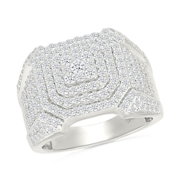 2 CT. T.W. Cushion-Shaped Multi-Diamond Multi-Frame Ring in Sterling Silver