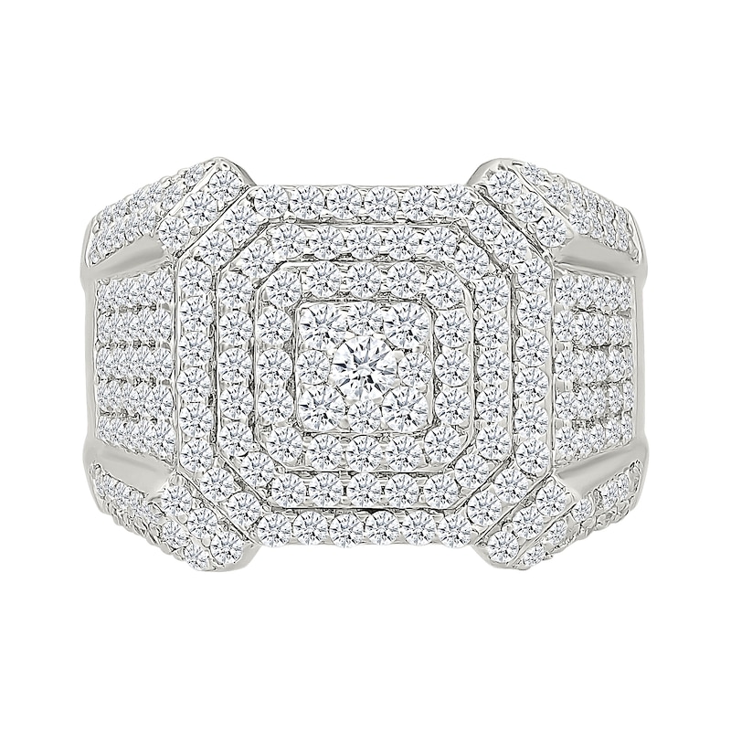 Main Image 2 of 2 CT. T.W. Cushion-Shaped Multi-Diamond Multi-Frame Ring in Sterling Silver