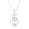 Thumbnail Image 1 of 1/4 CT. T.W. Diamond Anchor Pendant in Sterling Silver - 22”