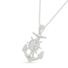 Thumbnail Image 2 of 1/4 CT. T.W. Diamond Anchor Pendant in Sterling Silver - 22”