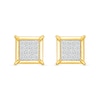 Thumbnail Image 3 of 1/3 CT. T.W. Square-Shaped Multi-Diamond Frame Stud Earrings in Sterling Silver with 10K Gold Plate
