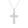 Thumbnail Image 1 of 1/2 CT. T.W. Diamond Cross Pendant in Sterling Silver - 22”