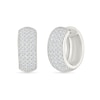 Thumbnail Image 1 of 1 CT. T.W. Diamond Multi-Row Hoop Earrings in Sterling Silver