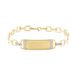 1/4 CT. T.W. Diamond ID Bracelet in 10K Gold - 8.5"