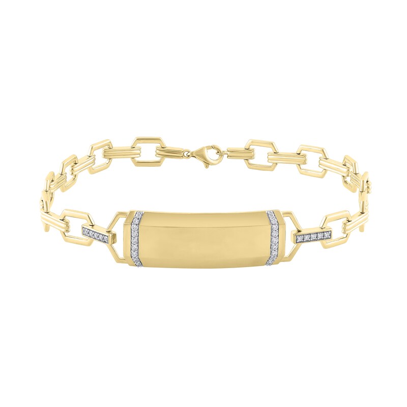Main Image 1 of 1/4 CT. T.W. Diamond ID Bracelet in 10K Gold - 8.5"