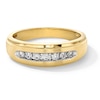 Thumbnail Image 1 of 1/4 CT. T.W. Diamond Seven Stone Stepped Edge Band in 10K Gold