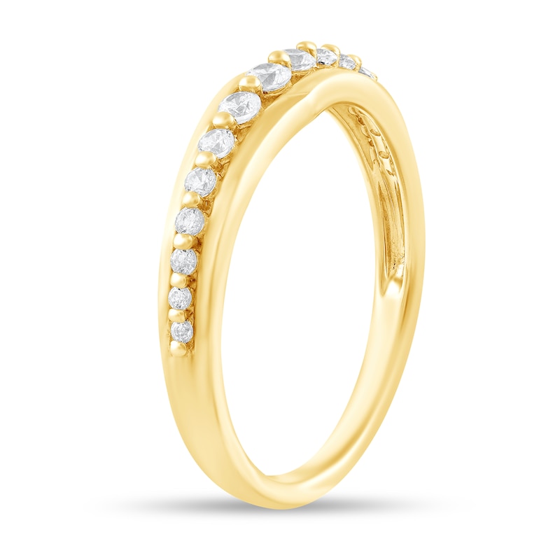 Main Image 2 of 1/5 CT. T.W. Diamond Graduated Contour Band in 10K Gold