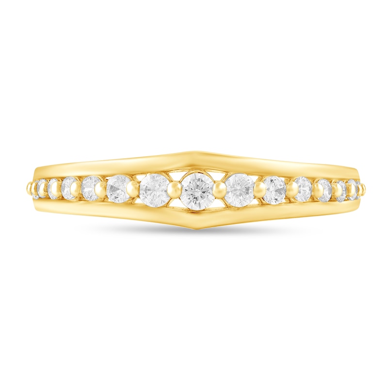 Main Image 3 of 1/5 CT. T.W. Diamond Graduated Contour Band in 10K Gold