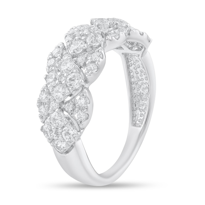 Main Image 2 of 7/8 CT. T.W. Multi-Diamond Multi-Row Band in 10K White Gold