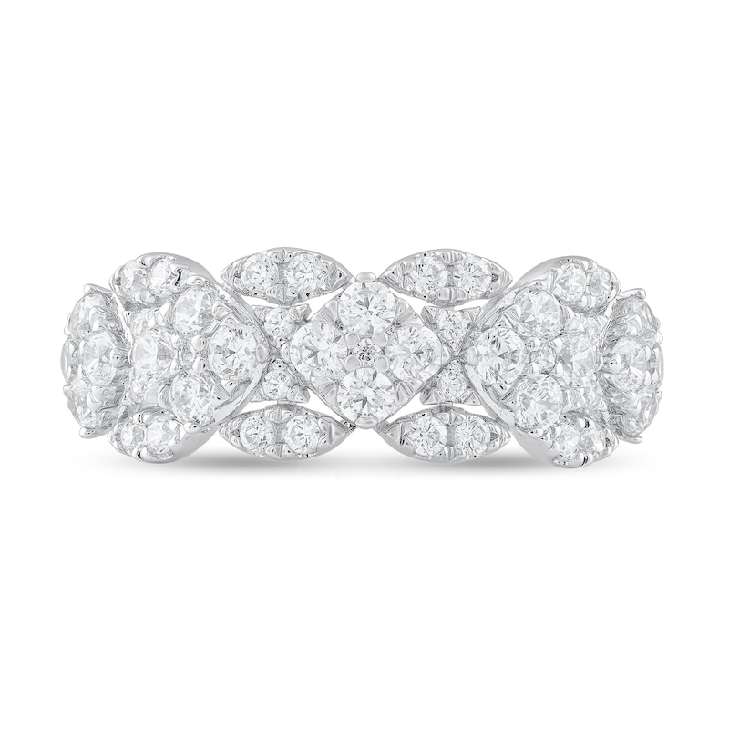 Main Image 3 of 7/8 CT. T.W. Multi-Diamond Multi-Row Band in 10K White Gold