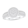 Thumbnail Image 1 of 3/8 CT. T.W. Multi-Diamond Frame Triple Row Shank Engagement Ring in 10K White Gold