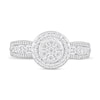 Thumbnail Image 3 of 3/8 CT. T.W. Multi-Diamond Frame Triple Row Shank Engagement Ring in 10K White Gold