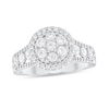 Thumbnail Image 1 of 1 CT. T.W. Multi-Diamond Frame Triple Row Split Shank Engagement Ring in 14K White Gold