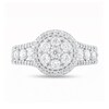 Thumbnail Image 3 of 1 CT. T.W. Multi-Diamond Frame Triple Row Split Shank Engagement Ring in 14K White Gold