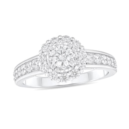 7/8 CT. T.W. Diamond Frame Engagement Ring in 14K White Gold