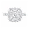 Thumbnail Image 3 of 3/4 CT. T.W. Diamond Double Cushion Frame Art Deco Vintage-Style Engagement Ring in 14K White Gold