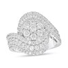 Thumbnail Image 1 of 1-7/8 CT. T.W. Multi-Diamond Triple Row Bypass Shank Engagement Ring in 14K White Gold