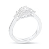 Thumbnail Image 2 of 1/2 CT. T.W. Diamond Frame Tri-Sides Tapered Shank Engagement Ring in 14K White Gold