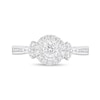 Thumbnail Image 3 of 1/2 CT. T.W. Diamond Frame Tri-Sides Tapered Shank Engagement Ring in 14K White Gold