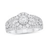 Thumbnail Image 1 of 7/8 CT. T.W. Diamond Frame Three Stone Split Shank Engagement Ring in 14K White Gold