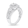 Thumbnail Image 2 of 7/8 CT. T.W. Diamond Frame Three Stone Split Shank Engagement Ring in 14K White Gold