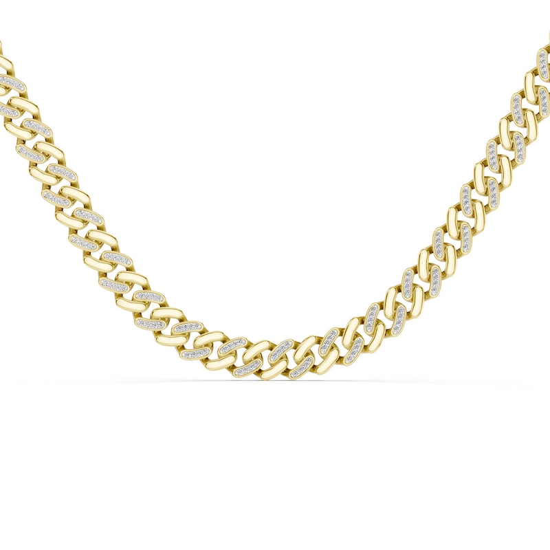 Main Image 1 of 3 CT. T.W. Certified Lab-Grown Diamond Curb Chain Necklace in 10K Gold (F/VS2) - 22"