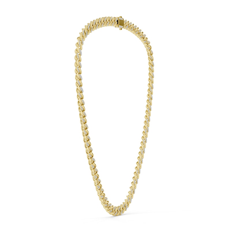 Main Image 3 of 3 CT. T.W. Certified Lab-Grown Diamond Curb Chain Necklace in 10K Gold (F/VS2) - 22"