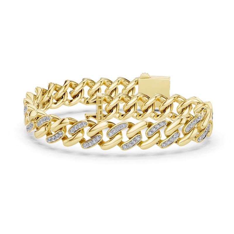Main Image 1 of 3 CT. T.W. Certified Lab-Grown Diamond Curb Chain Bracelet in 10K Gold (F/VS2) - 8.5"