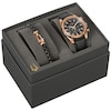 Thumbnail Image 1 of Men's Bulova Diamond Accent Two-Tone IP Leather Strap Chronograph Watch and Bracelet Box Set (Model: 98K117)