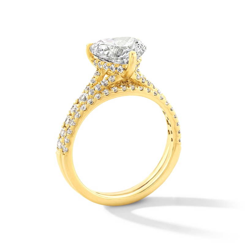 Main Image 2 of 2-3/4 CT. T.W. Heart-Shaped Certified Lab-Grown Diamond Bridal Set in 14K Gold (F/VS2)